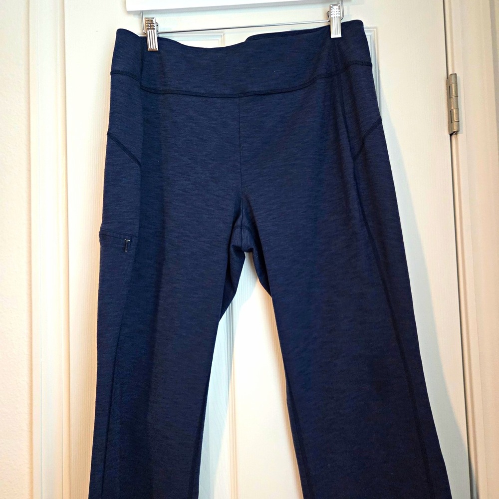 Duluth Trading Co NoGA Classic Bootcut Pants 29/L Blue Heather Gym Pocket Active